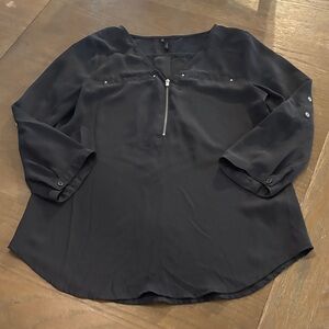 Maurices Black Blouse with Zipper Detail